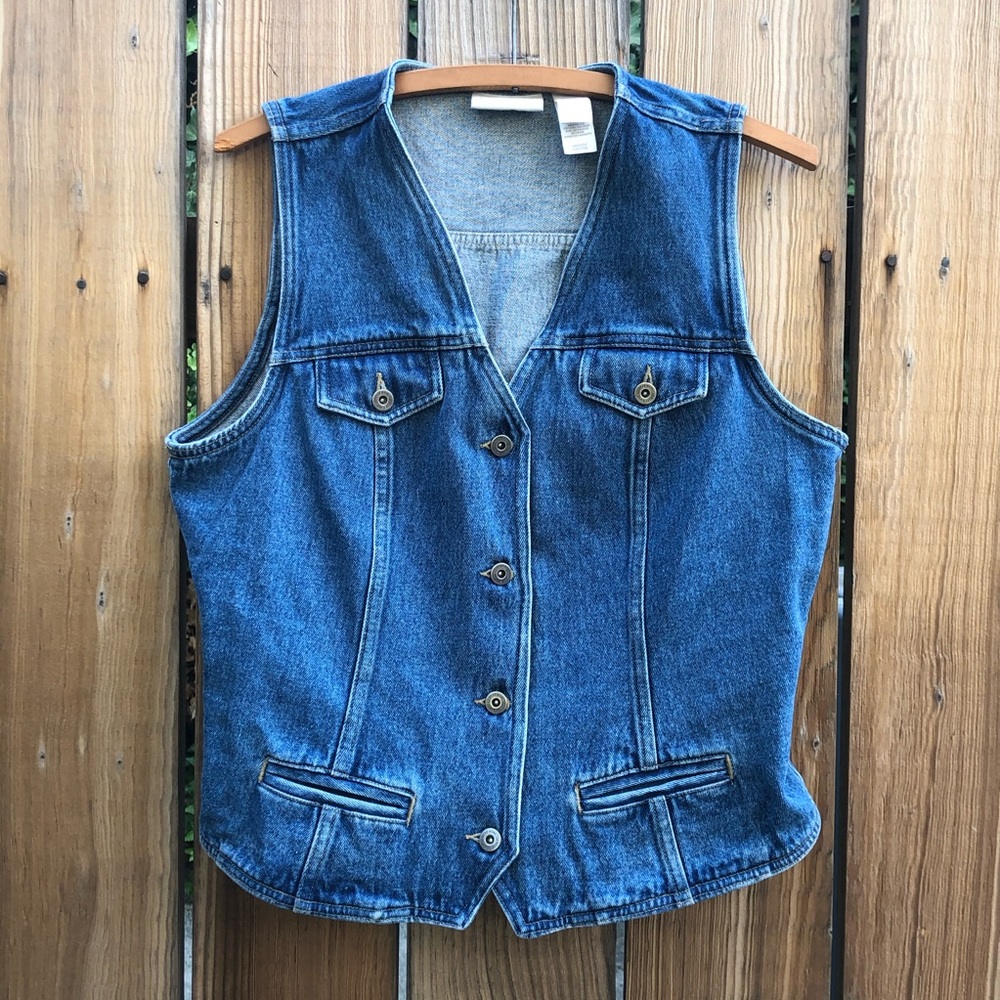 Vintage Liz Claiborne blue denim vest top M